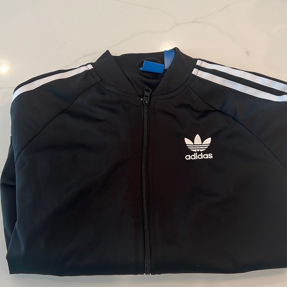 Classic Adidas black zip jacket